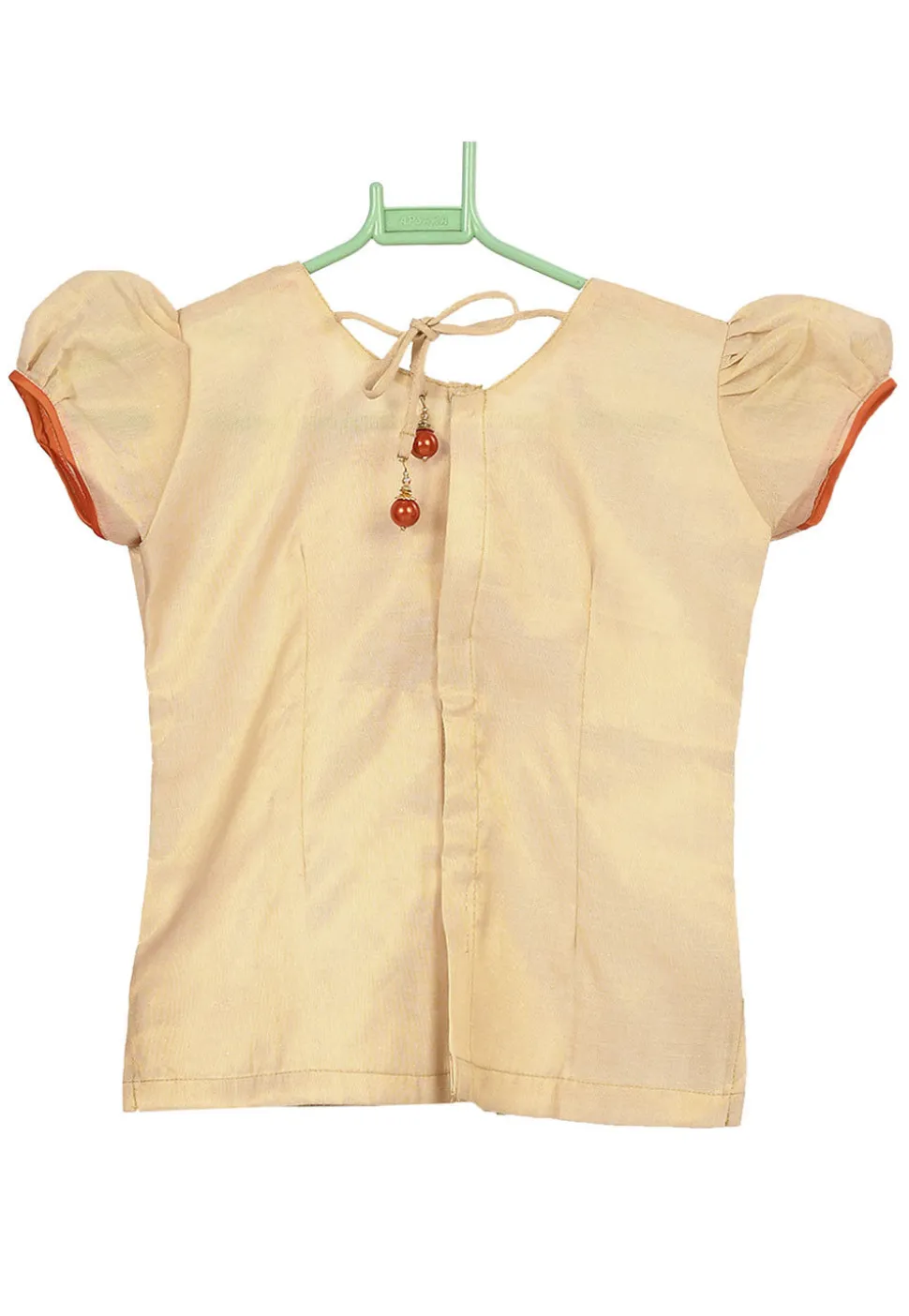 Woven Cotton Pavda Set in Orange and Red