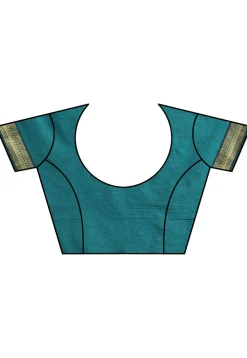 Woven Cotton Saree in Light Green