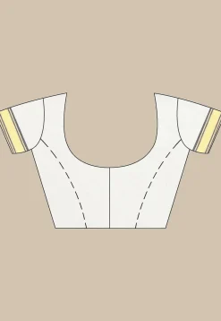 Woven Cotton Saree in Off White