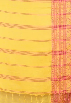 Woven Cotton Saree in Yellow