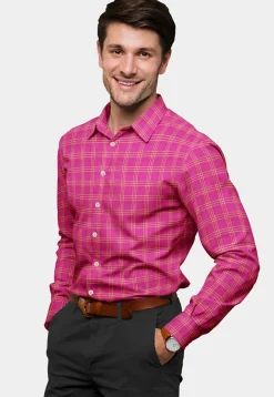 Woven Cotton Shirt in Fuchsia