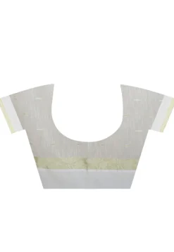 Woven Cotton Silk Handloom Saree in Off White