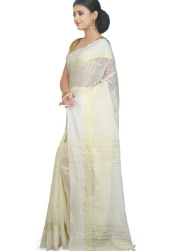 Woven Cotton Silk Handloom Saree in Off White