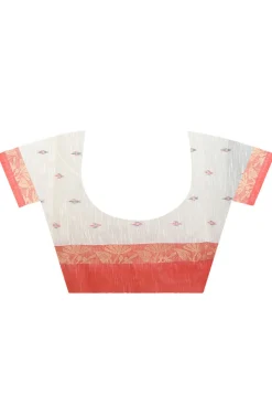 Woven Cotton Silk Handloom Saree in Off White