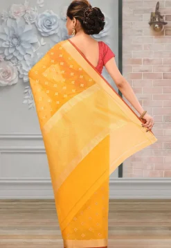 Woven Cotton Silk Saree in Mustard