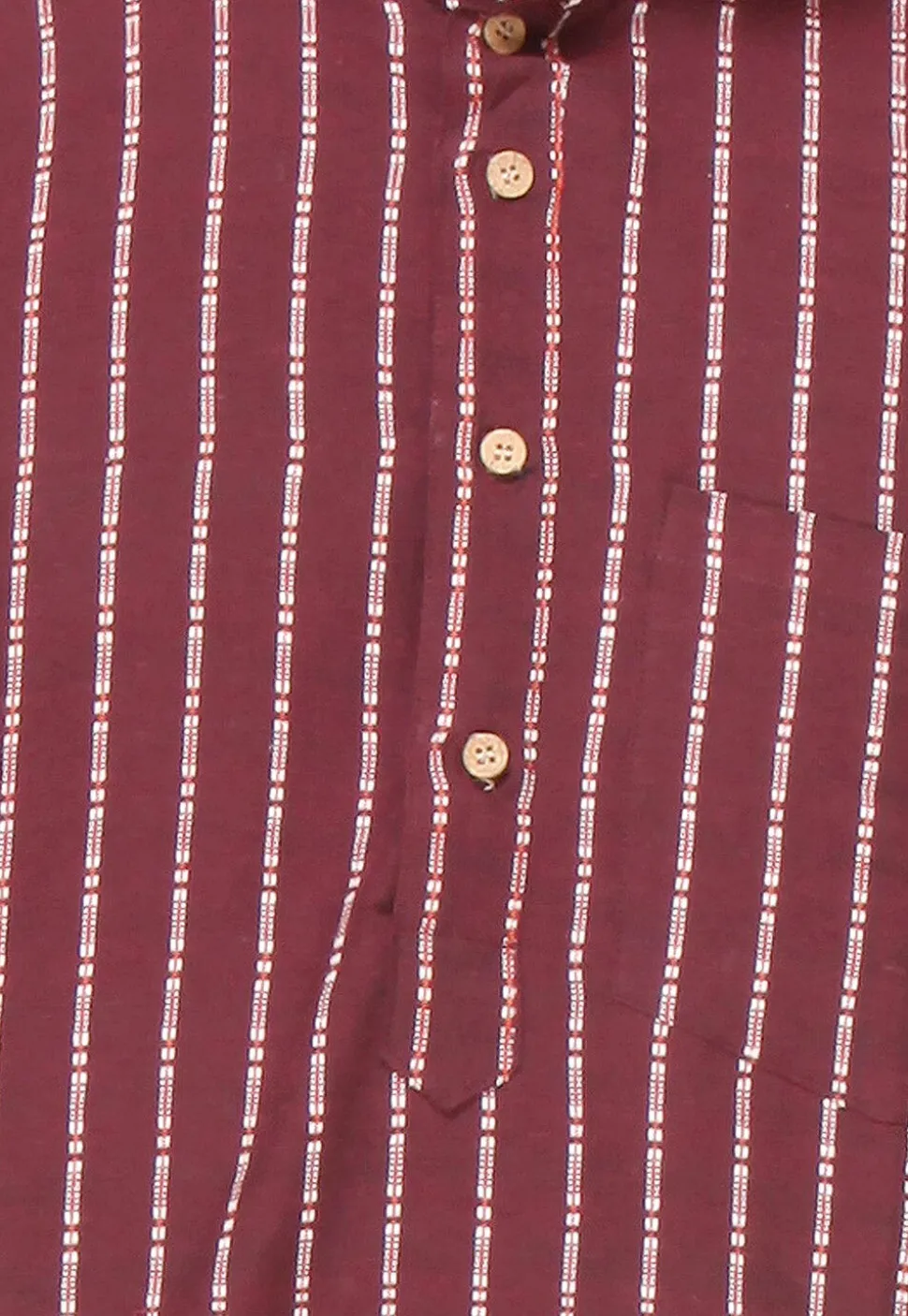 Woven Handloom South Cotton Kurta in Maroon