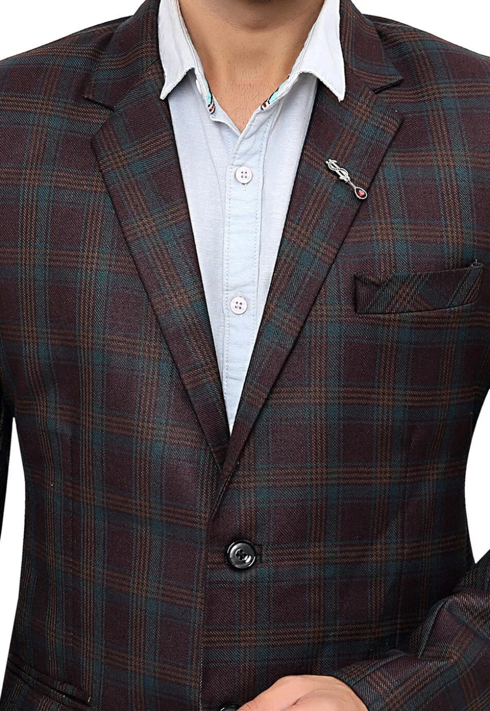 Woven Linen Silk Blazer in Purple