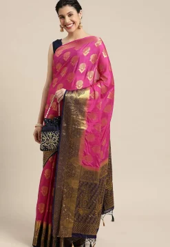 Woven Mysore Silk Saree in Fuchsia