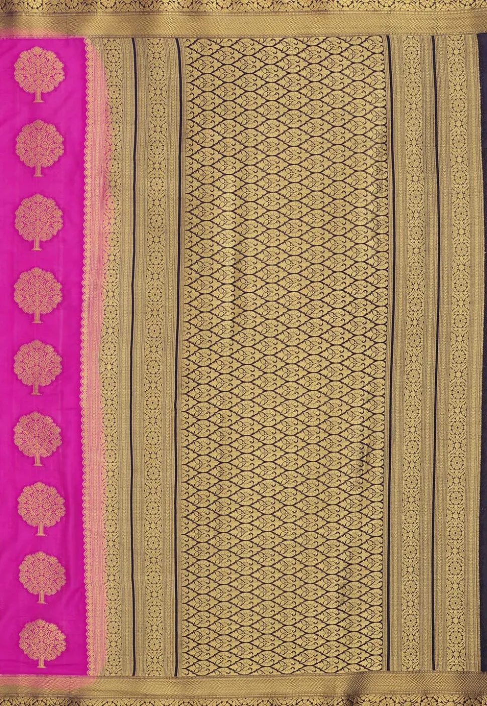 Woven Mysore Silk Saree in Fuchsia