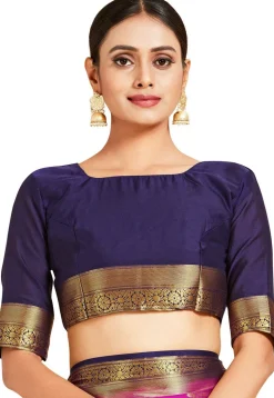 Woven Mysore Silk Saree in Fuchsia