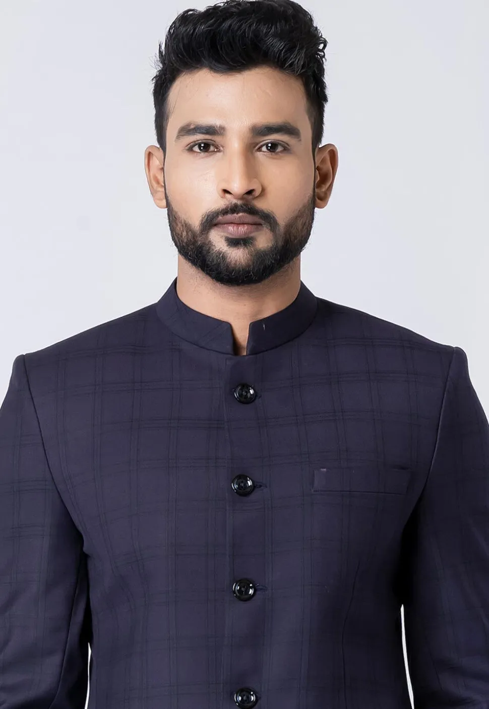 Woven Polyester Jodhpuri Suit in Dusty Purple