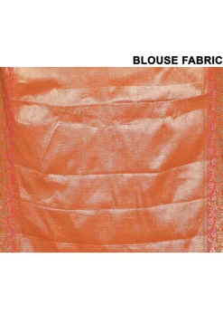 Woven Pure Banarasi Silk Saree in Orange