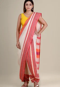 Woven Pure Cotton Saree in Cream