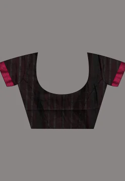 Woven Pure Cotton Saree in Black