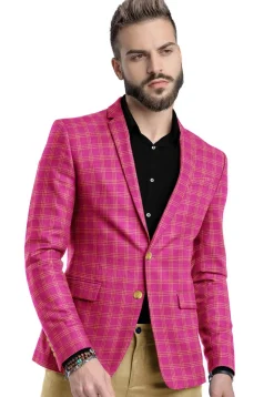 Woven South Cotton Blazer in Pink