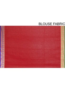 Woven South Cotton Saree in Red