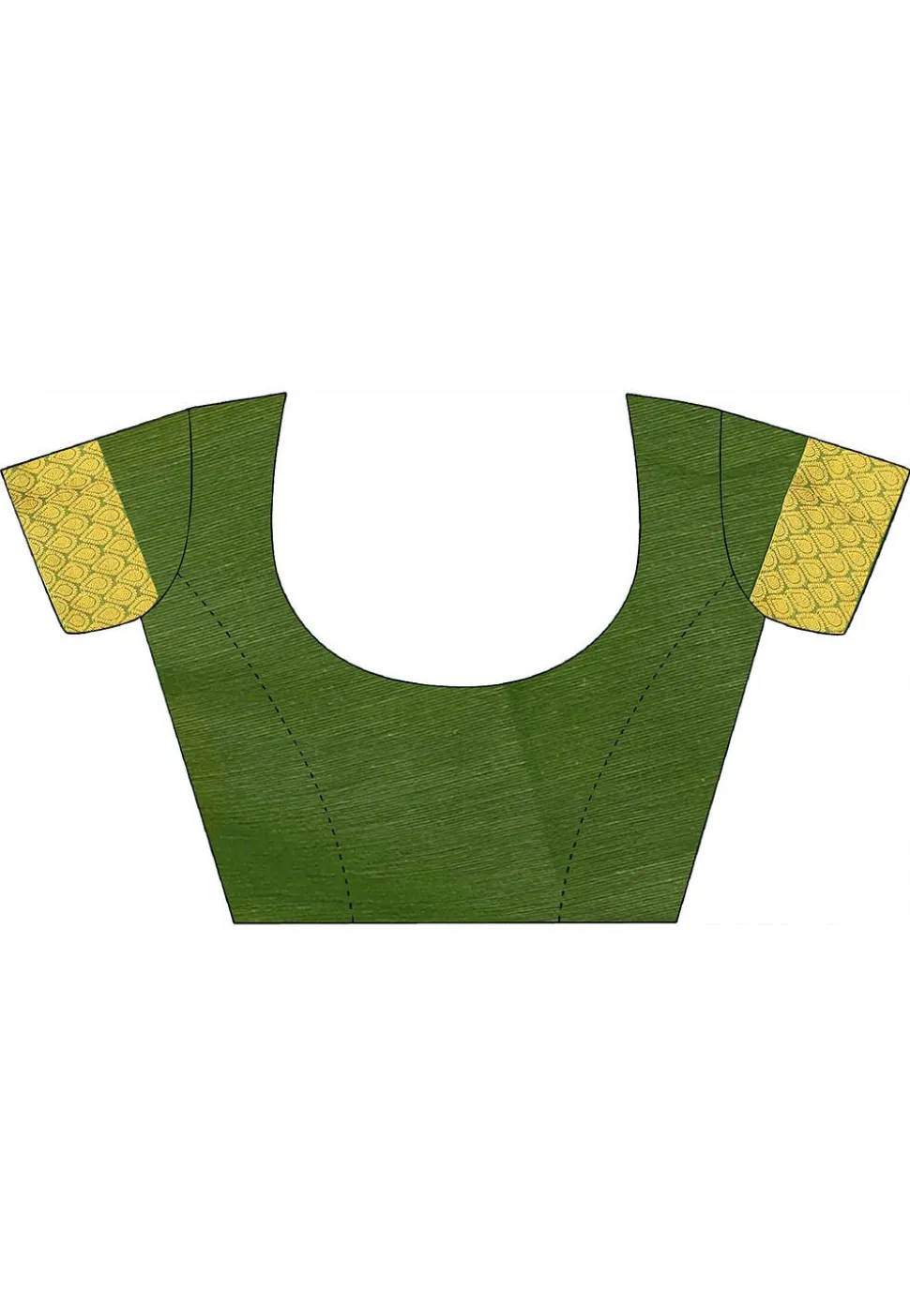 Woven South Cotton Saree in Dark Olive Green