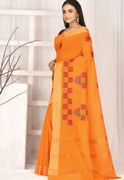 Woven South Cotton Saree in Mustard