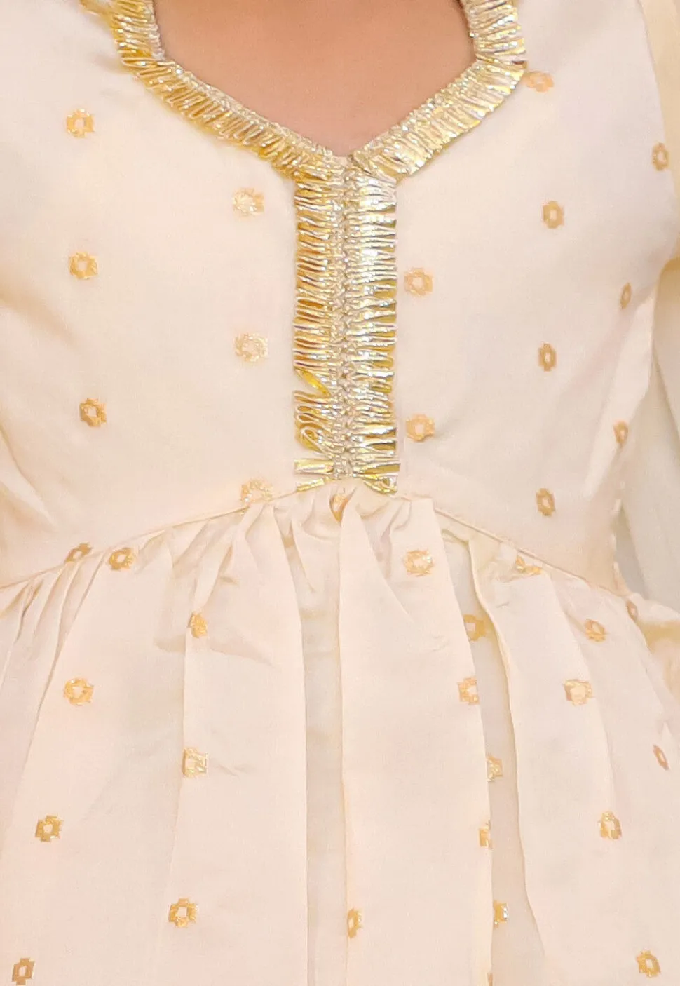 Woven Taffeta Silk Jacquard in Cream