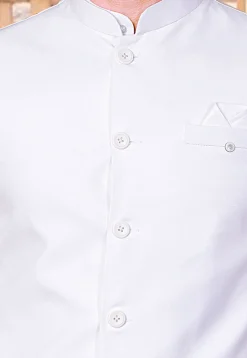 Woven Terry Rayon Bandhgala in Off White