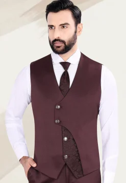 Woven Terry Rayon Jacquard Blazer in Maroon