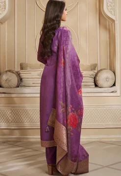 Woven Tissue Pakistani Suit in Purple