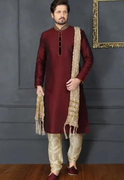 Woven Viscose Dupatta in Light Beige