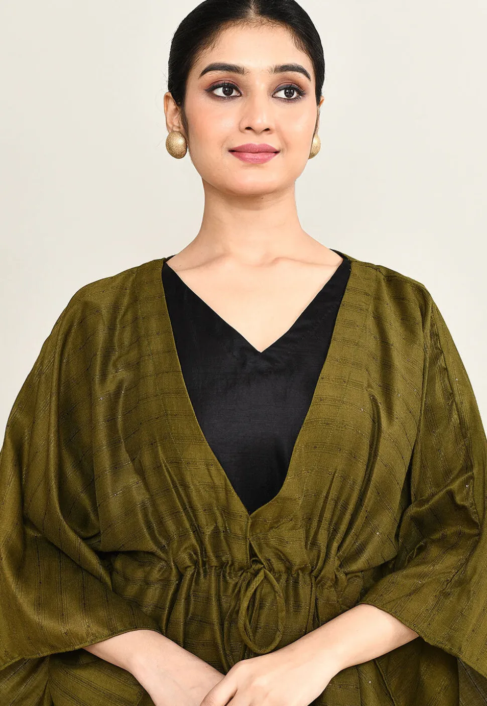 Woven Viscose Silk Asymmetric Dress in Black