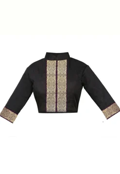 Zari Woven Chanderi Blouse in Black