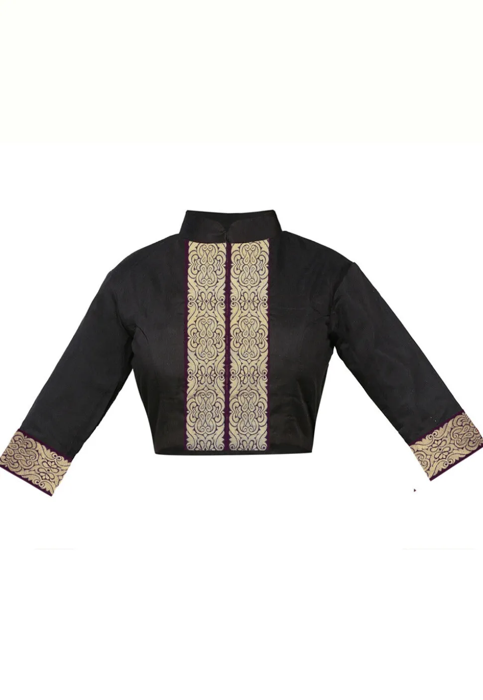 Zari Woven Chanderi Blouse in Black