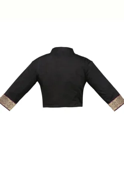 Zari Woven Chanderi Blouse in Black